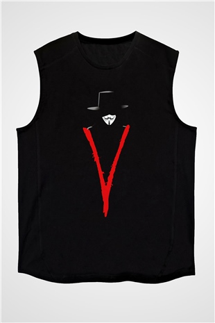 Vendetta Siyah Unisex Kolsuz Tişört