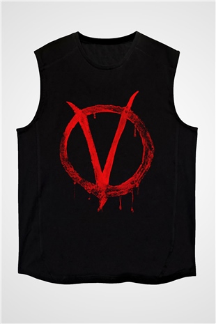 Vendetta Siyah Unisex Kolsuz Tişört