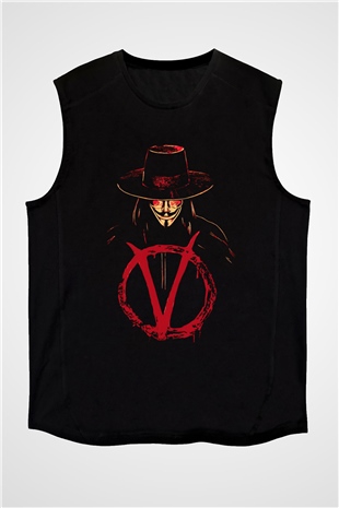 Vendetta Siyah Unisex Kolsuz Tişört