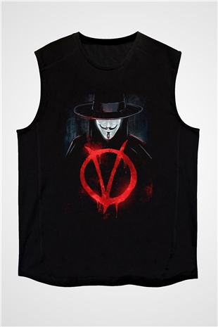 Vendetta Siyah Unisex Kolsuz Tişört