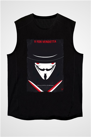 Vendetta Siyah Unisex Kolsuz Tişört