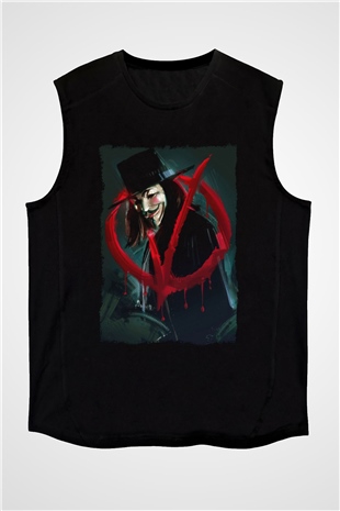 Vendetta Siyah Unisex Kolsuz Tişört