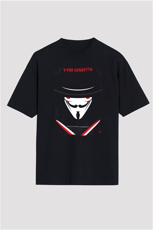 Vendetta Siyah Oversize Tişört Oversize T-shirt