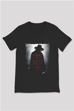 Vendetta Siyah Unisex V Yaka Tişört