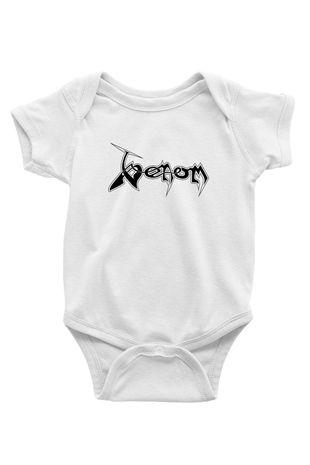 Venom Baskılı Beyaz Unisex Bebek Body - Zıbın