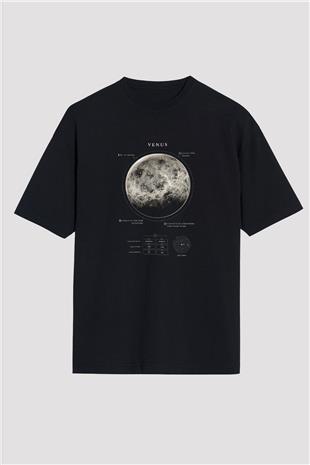 Venüs Fiziksel Özellikleri Baskılı Unisex Oversize Tişört - Tshirt