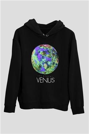 Venüs Siyah Unisex Hoodie