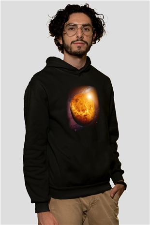 Venüs Siyah Unisex Hoodie