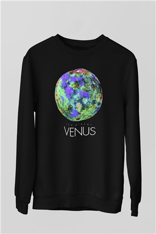 Venüs Siyah Unisex Sweatshirt