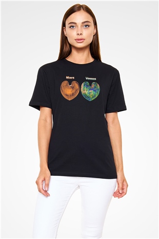 Venüs Siyah Unisex Tişört T-Shirt - TişörtFabrikası