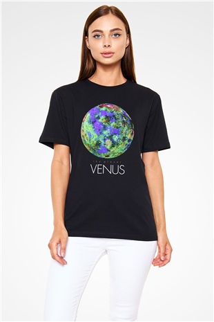 Venüs Siyah Unisex Tişört T-Shirt - TişörtFabrikası