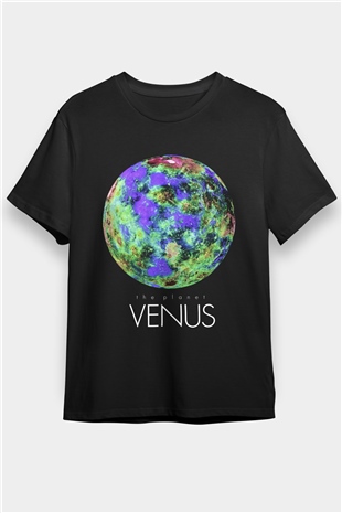Venüs Siyah Unisex Tişört T-Shirt - TişörtFabrikası