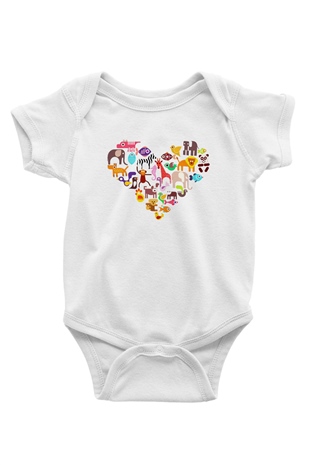 Veteriner Baskılı Beyaz Unisex Bebek Body - Zıbın