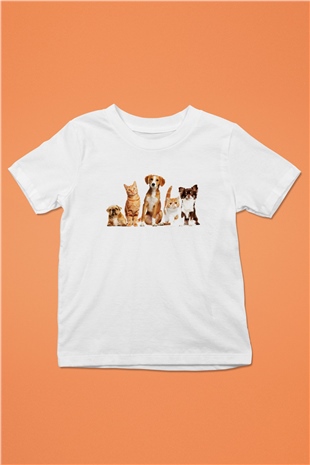 Veteriner Baskılı Beyaz Unisex Çocuk Tişört