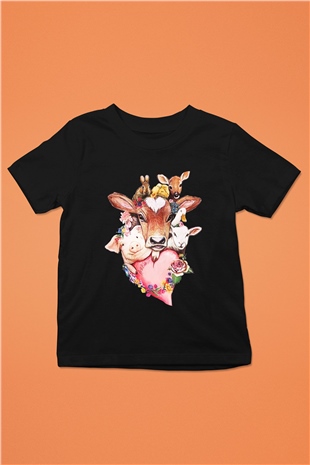 Veteriner Baskılı Siyah Unisex Çocuk Tişört