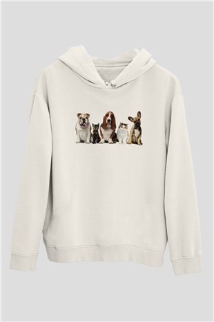 Veteriner Beyaz Unisex Hoodie