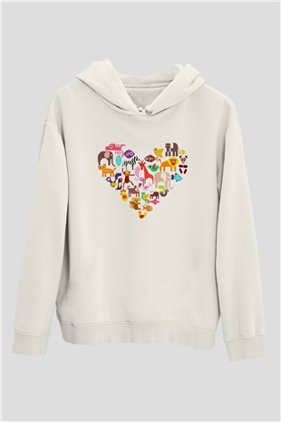 Veteriner Beyaz Unisex Hoodie