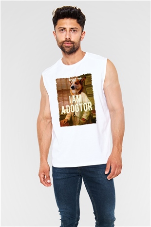 Veteriner Beyaz Unisex Kolsuz Tişört
