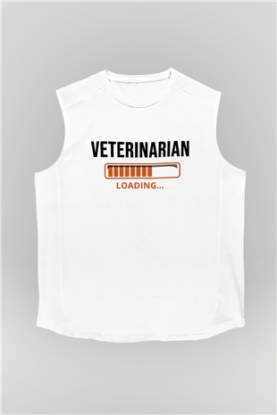 Veteriner Beyaz Unisex Kolsuz Tişört
