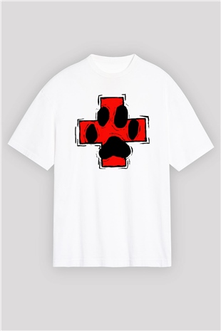 Veteriner Beyaz Unisex Oversize Tişört T-Shirt