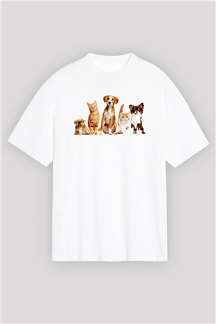 Veteriner Beyaz Unisex Oversize Tişört T-Shirt