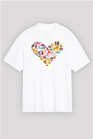 Veteriner Beyaz Unisex Oversize Tişört T-Shirt