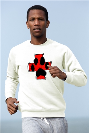 Veteriner Beyaz Unisex Sweatshirt