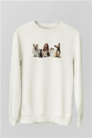 Veteriner Beyaz Unisex Sweatshirt