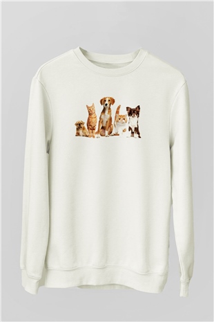 Veteriner Beyaz Unisex Sweatshirt