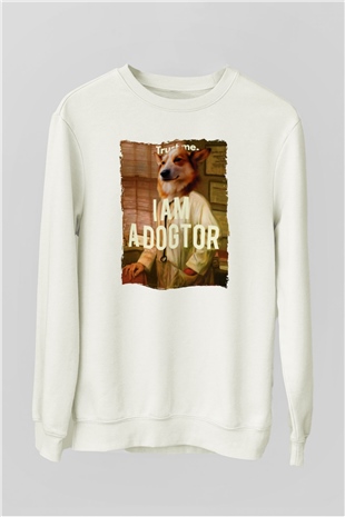 Veteriner Beyaz Unisex Sweatshirt