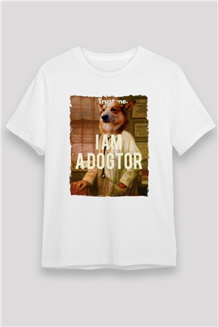 Veteriner Beyaz Unisex Tişört T-Shirt - TişörtFabrikası