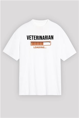 Veteriner Beyaz Oversize Tişört Oversize T-shirt - TişörtFabrikası