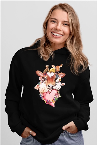 Veteriner Siyah Unisex Kapşonlu Sweatshirt