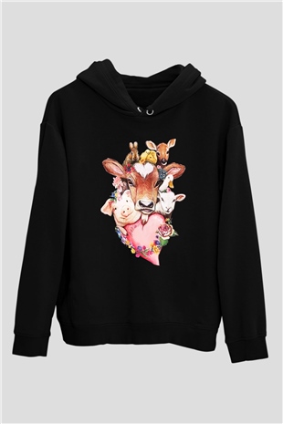 Veteriner Siyah Unisex Kapşonlu Sweatshirt