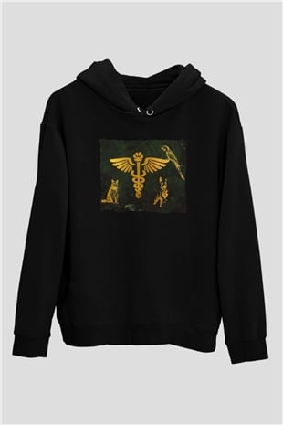 Veteriner Siyah Unisex Kapüşonlu Sweatshirt