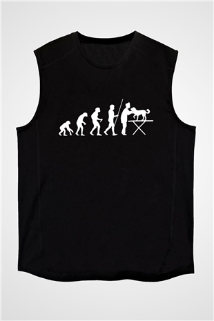 Veteriner Siyah Unisex Kolsuz Tişört