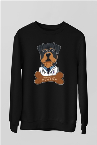 Veteriner Siyah Unisex Sweatshirt
