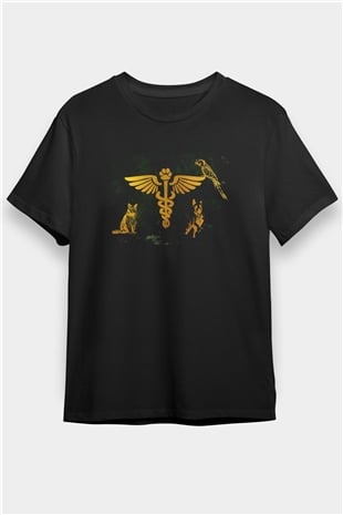 Veteriner Siyah Unisex Tişört T-Shirt - TişörtFabrikası