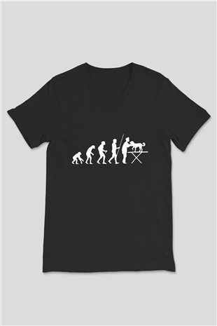 Veteriner Siyah Unisex V Yaka Tişört