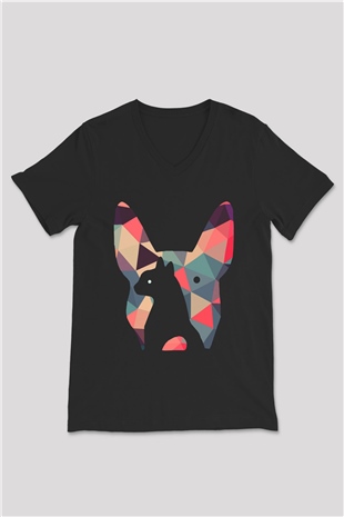 Veteriner Siyah Unisex V Yaka Tişört T-Shirt