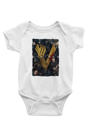 Vikings Beyaz Bebek Body - Zıbın