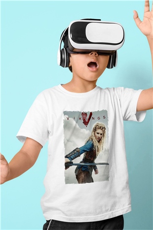 Vikings Beyaz Unisex Çocuk Tişört