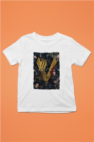 Vikings Beyaz Unisex Çocuk Tişört