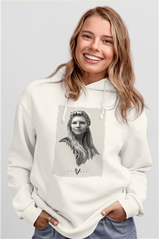 Vikings Beyaz Unisex Hoodie