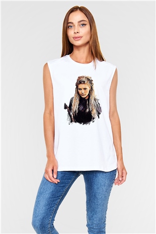 Vikings Beyaz Unisex Kolsuz Tişört