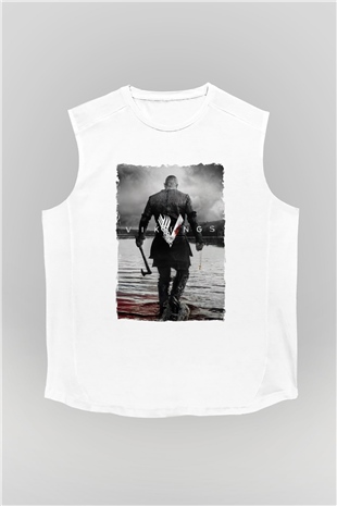 Vikings Beyaz Unisex Kolsuz Tişört