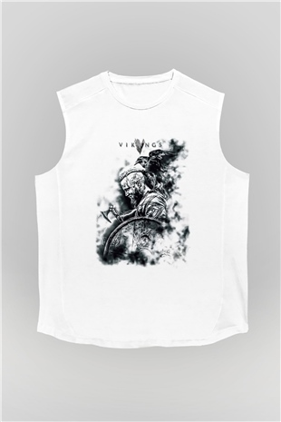 Vikings Beyaz Unisex Kolsuz Tişört