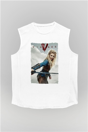 Vikings Beyaz Unisex Kolsuz Tişört