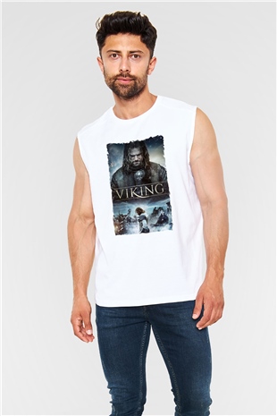 Vikings Beyaz Unisex Kolsuz Tişört