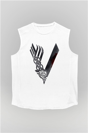 Vikings Beyaz Unisex Kolsuz Tişört